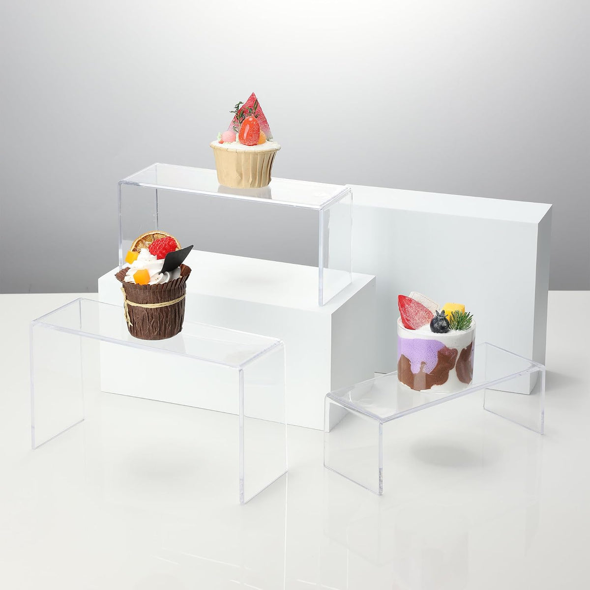 Goabroa Display Risers, Display Shelves, Riser for Decor, 10 Pcs(7~8 ~9" L)
