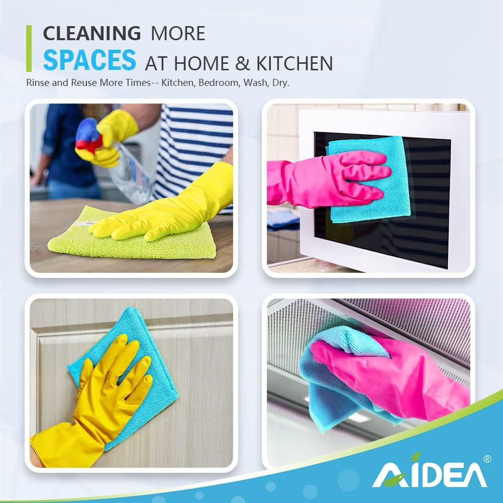 AIDEA Microfiber Cleaning Cloth-50PK, Microfiber Towels for Cars 12"x12"