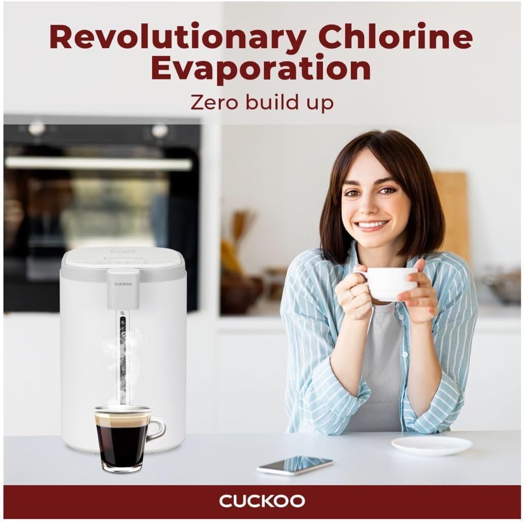 CUCKOO 5L Hot Water Dispenser and Warmer, Stainless Steel, CWP-A501TW | Auto Dispense, Boil-Dry Protection, Insulated Construction