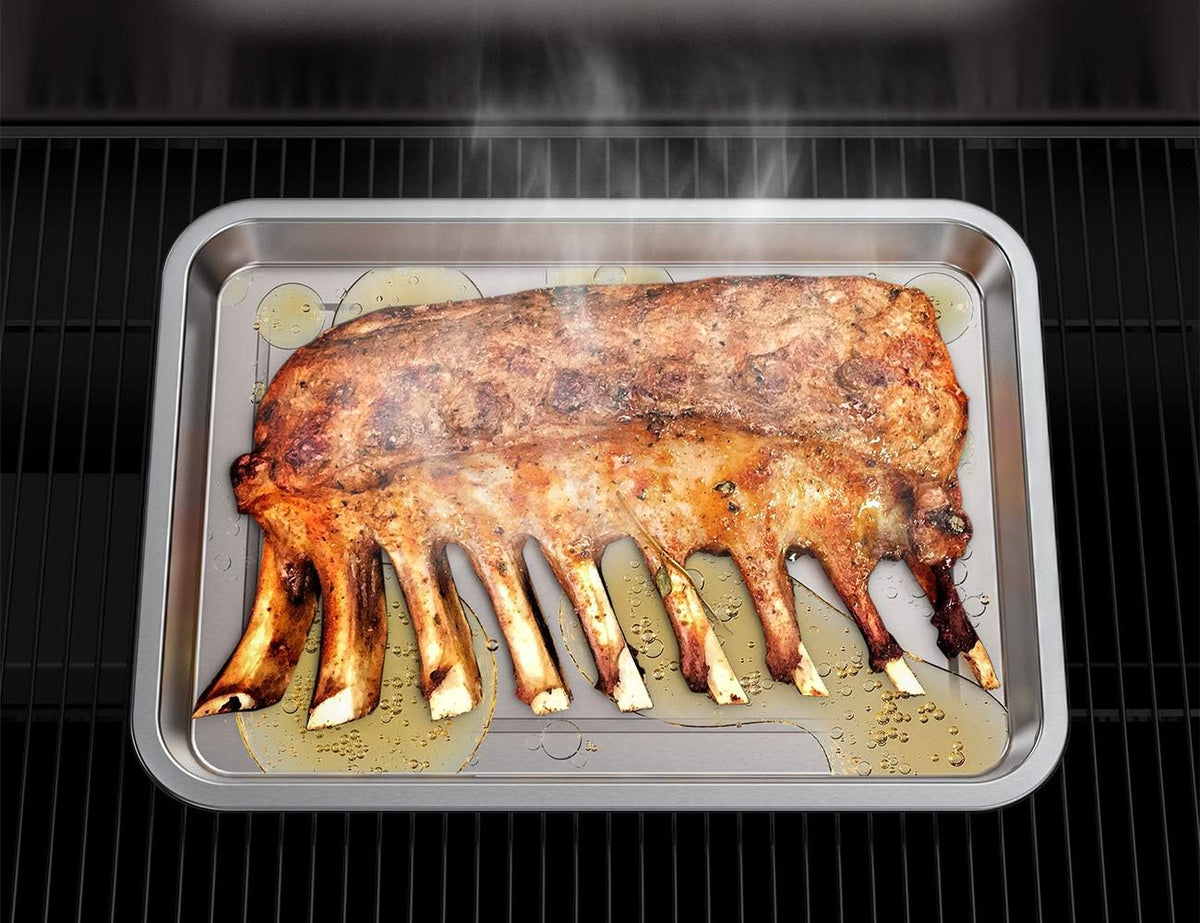 Onlyfire Stainless Steel Baking Sheet with Rack, 15.35 x 11.5 Inches | Cookie Sheet Pan Tray with Cooling Rack, Nonstick Roasting Pan Baking Pan for Oven, Smokers and Pellet Grills