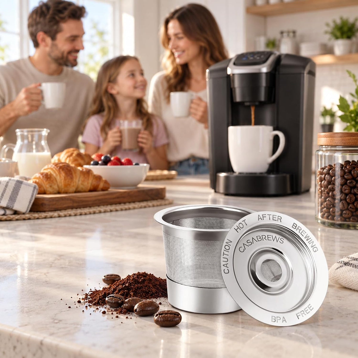 CASABREWS 2 Pack Reusable K Cups Coffee Pods for Keurig 1.0 Coffee Makers