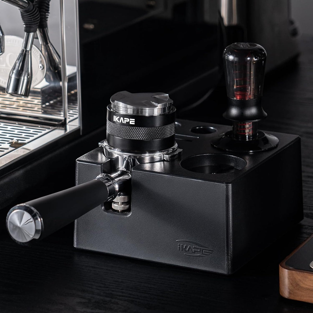 IKAPE 58mm Bottomless Naked Portafilter, Coffee Portafilter with Black Silicone Handle, Fits E61, Flair 58, ECM, Rocket, Sanremo, Synesso, Slayer, VBM Machines, with 18g Capacity Filter Basket