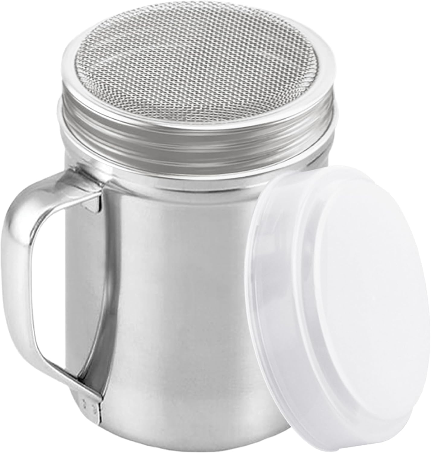 CUSINIUM Large Powdered Sugar Shaker Duster - With Handle - Cinnamon Shaker For Coffee Bar- Fine Mes