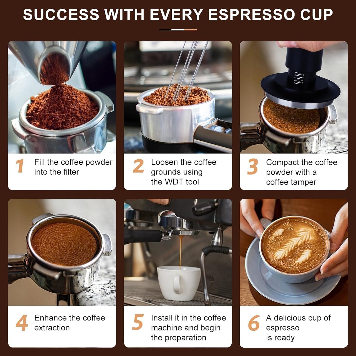 Gmnuiy22 PCS 51mm Coffee Tamper ,Espresso Accessories,Barista Kit with Espresso Tamper ,Frothing Pitcher,WDT Tool,Coffee Stirrer,Tamper Mat ,Coffee Stencils , Latte Art Pen