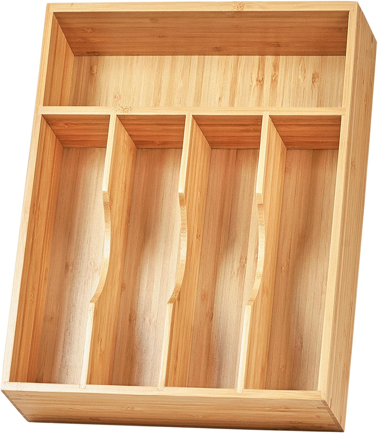 Umilife Kitchen Drawer Organizer, 10 Inch Silverware Utensil Tray Holder, Extra Deep, with Non-Slip