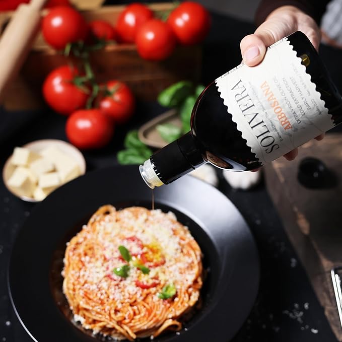 Solivera Arbosana Extra Virgin Olive Oil Cold Pressed 300+ High Polyphenols, Smooth Creamy & Nutty Flavor, Single-Origin Organic Olive Oil, Hand Picked Gourmet Oil - 16.8 fl. oz. (Arbosana)