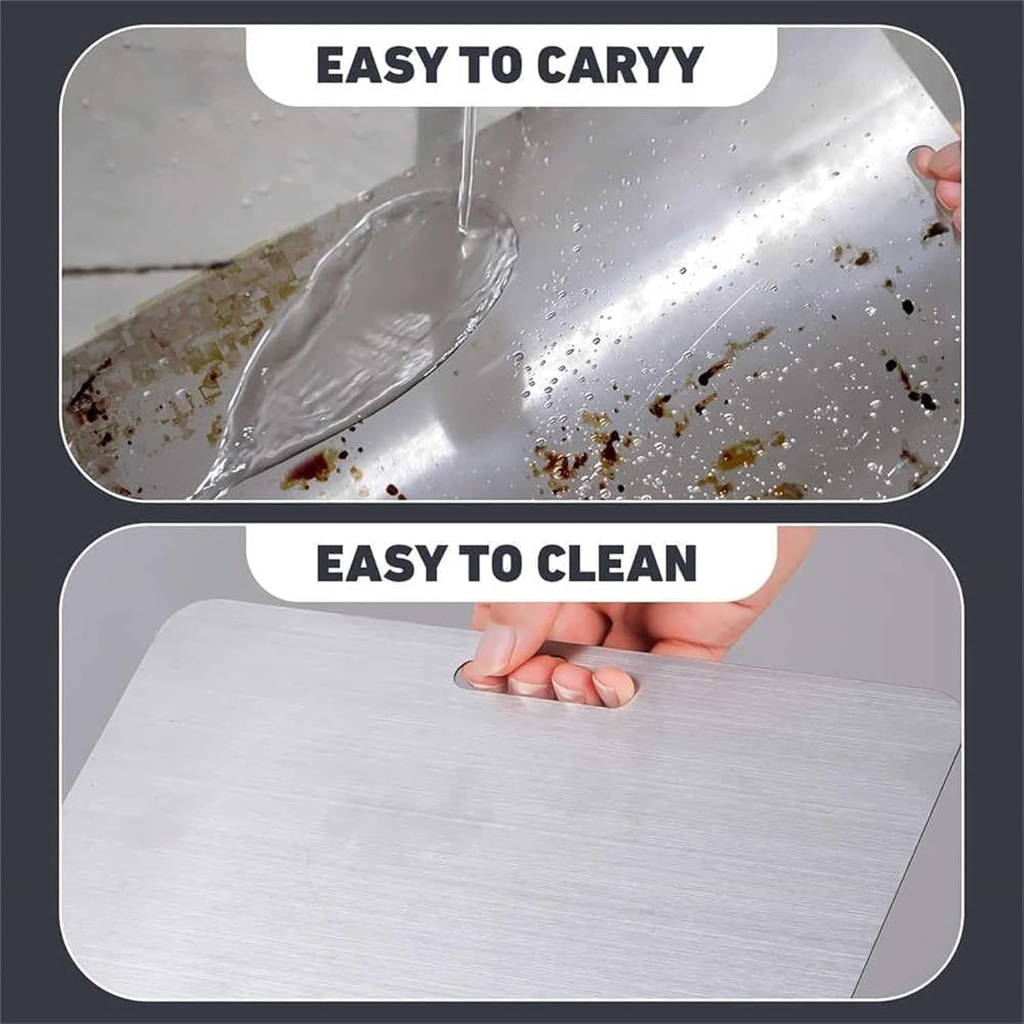 Titanium Cutting Board - 2026 New Upgrade 100% Pure Titanium Cutting Boards for Kitchen Double Sided Non Toxic Titanware Cutting Board,Hygiene Durable Dishwasher Safe Chopping Board (14"L x 10"W)