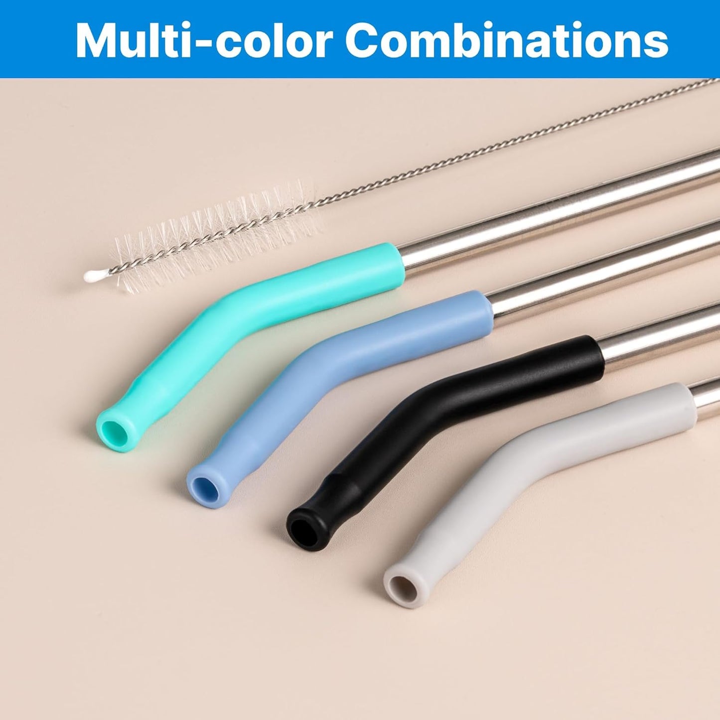 Stainless Steel Straws for 30 oz YETI Tumbler, 4 Pcs Metal Straws