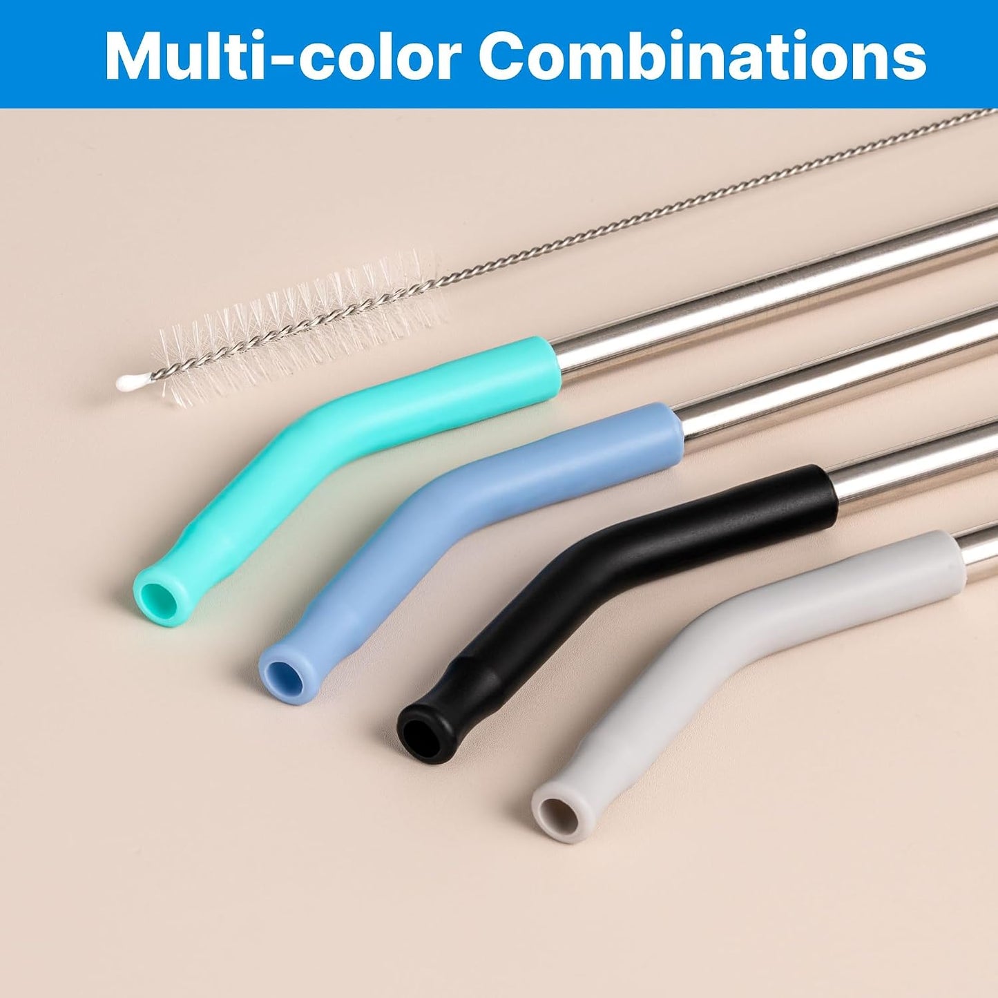 Stainless Steel Straws for 20 oz YETI Tumbler, 4 Pcs Metal Straws