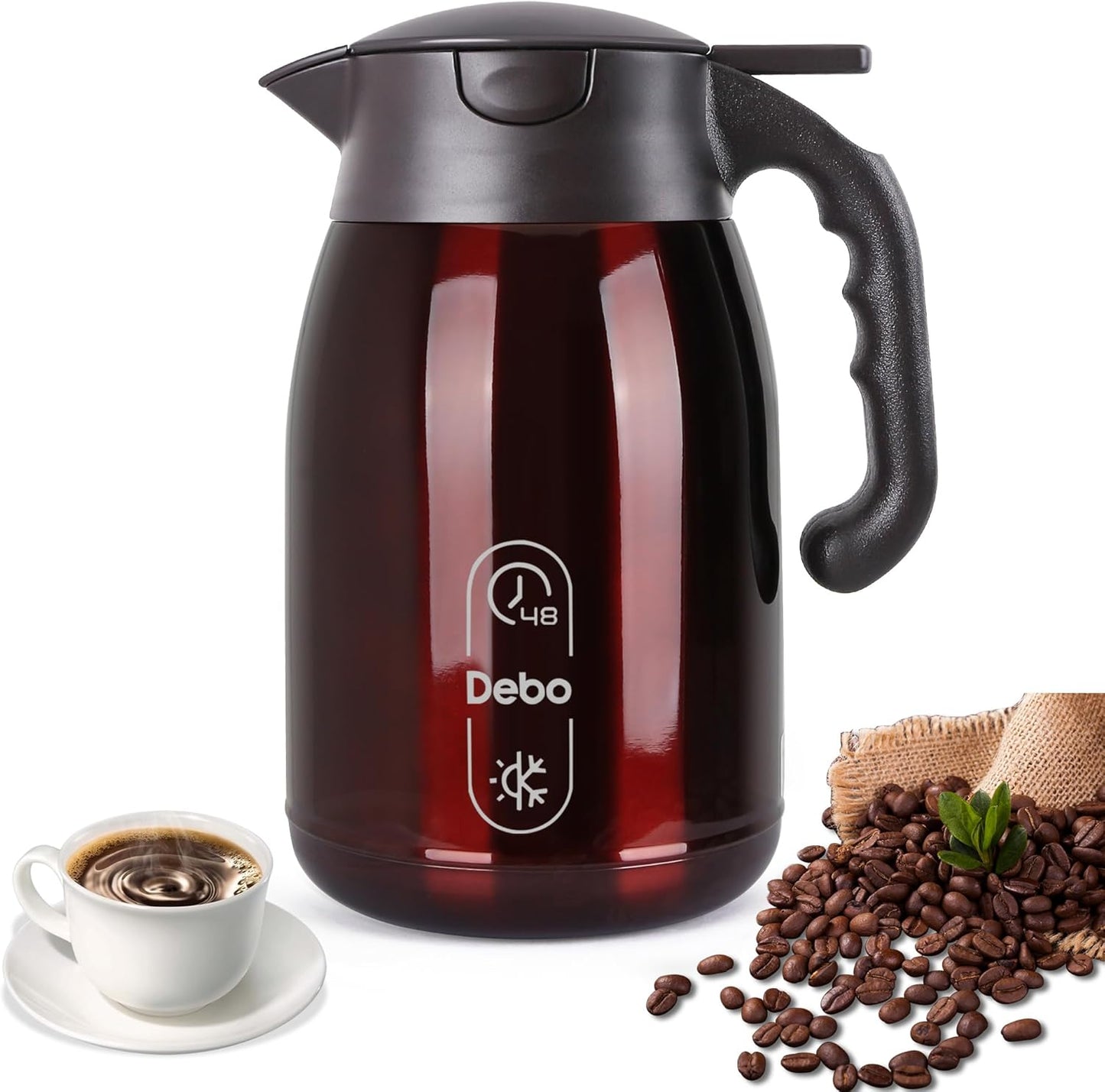 Thermal Coffee Carafe-56oz vacuum Coffee Carafe For Keeping Hot Liquids,Coffee Carafe,Thermal Stainl