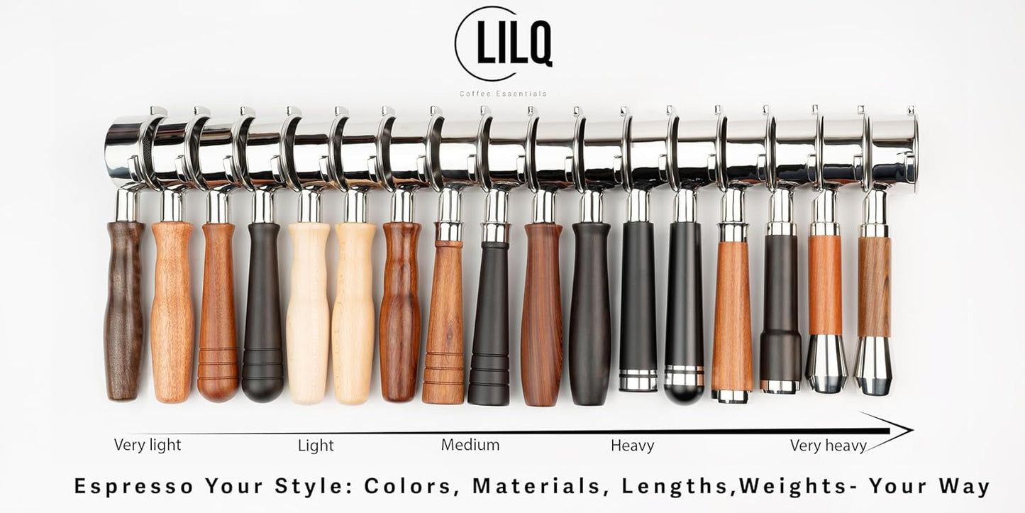 LILQ 54mm Bottomless Naked 3 Ears Portafilter Compatible with Breville Machines Stable Handle (Olive Fusion, 54mm)