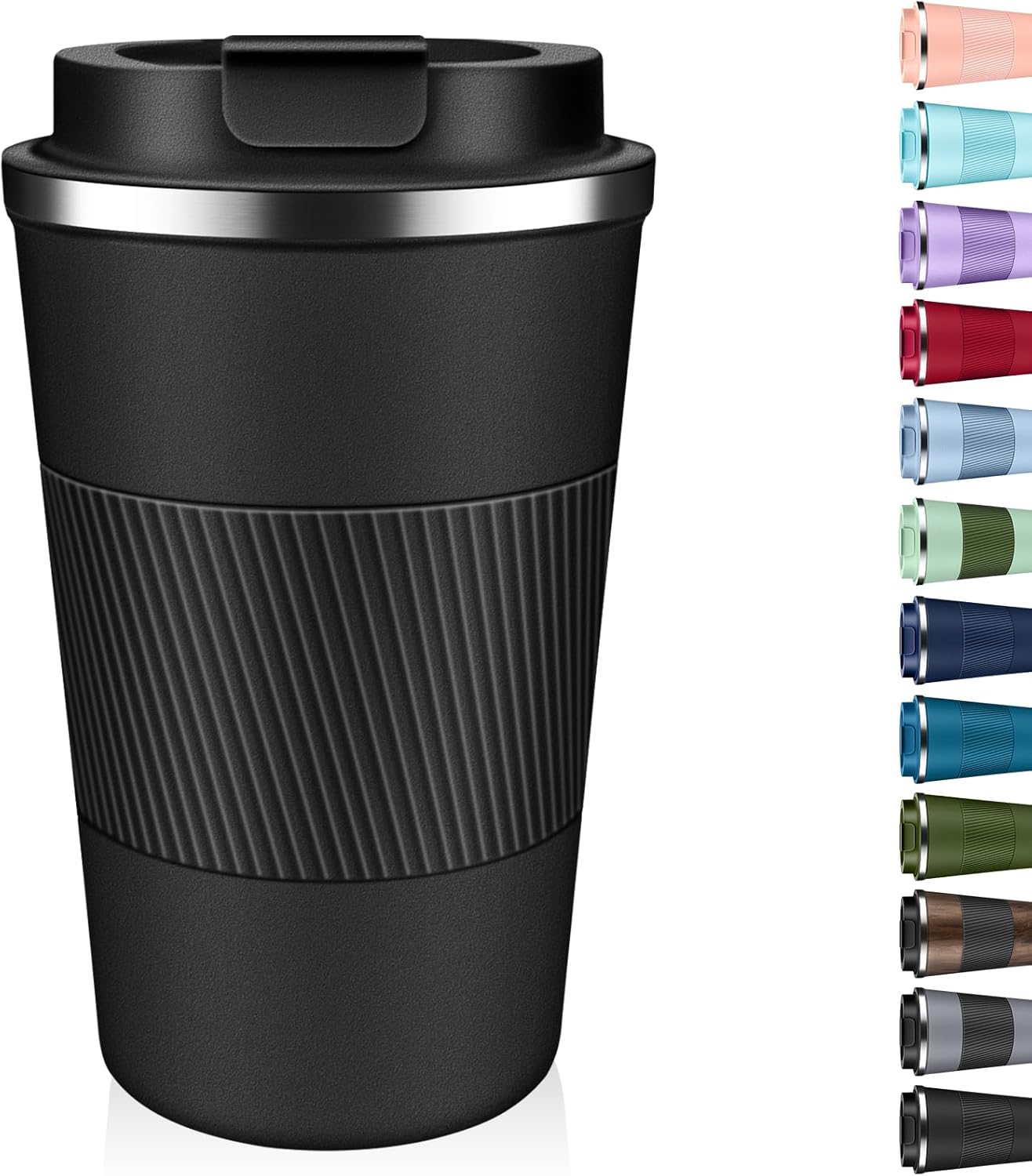 Insulated Coffee Tumbler 12 oz, Stainless Steel Coffee Mug with Lids, Travel Coffee Mug Leak Proof,