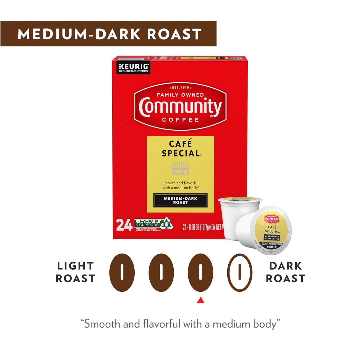 Community Coffee Café Special Medium-Dark Roast Single-Serve Keurig K-Cup Pods 48 Count (Pack of 1)