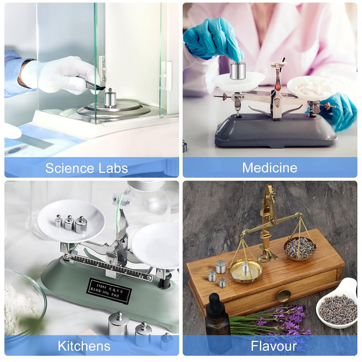 QP Calibration Weights 1000g, 8PCS OIML Class M1 High Precision Scale Calibration Weight Set, 10g 20g 50g 100g 200g 500g Calibration Weight with Tweezers for Digital Scale, Gram Scale, Lab Scale | 10g 20g 50g 100g 200g 500g Calibration Weight with Tweezer