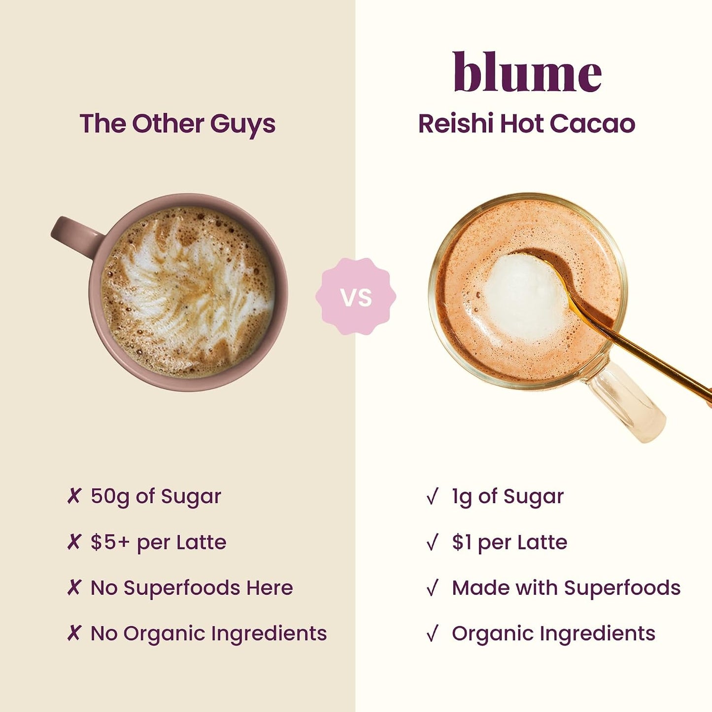 Blume Salted Caramel Superfood Latte - 1g Sugar, Caffeine Free, 25 Servings | Organic Dandelion Root and Maca, Oat Milk Powder, Pink Himalayan Sea Salt, Hot or Iced or With Coffee, Plant Based, Vegan
