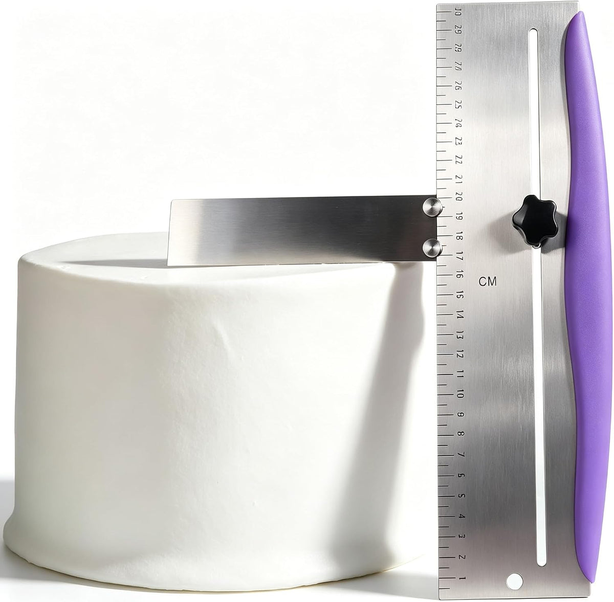 Enajucy 12 Inch Cake Scraper Smoother, Stainless Steel Cake Bench Scraper Decorating Tools for Icing Frosting Cream Edge