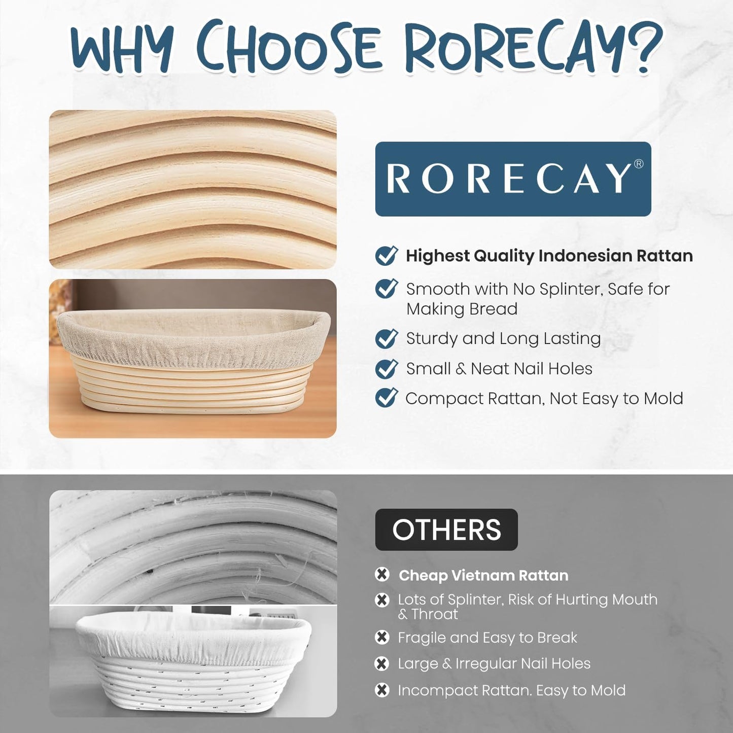 Sourdough Starter Kit with 2 Oval Banneton Bread Proofing Baskets | Complete Sourdough Bread Baking Supplies, Beginner Friendly, 2 PCS 10 in Oval Rattan Banneton, Sturdy Sour Dough Tools