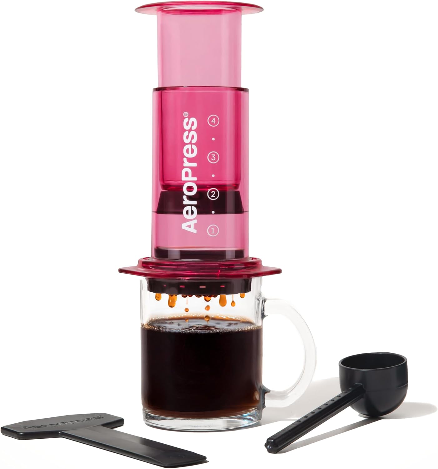 AeroPress Clear Pink Coffee Press – 3 In 1 Brew Method Combines French Press, Espresso, Full Bodied