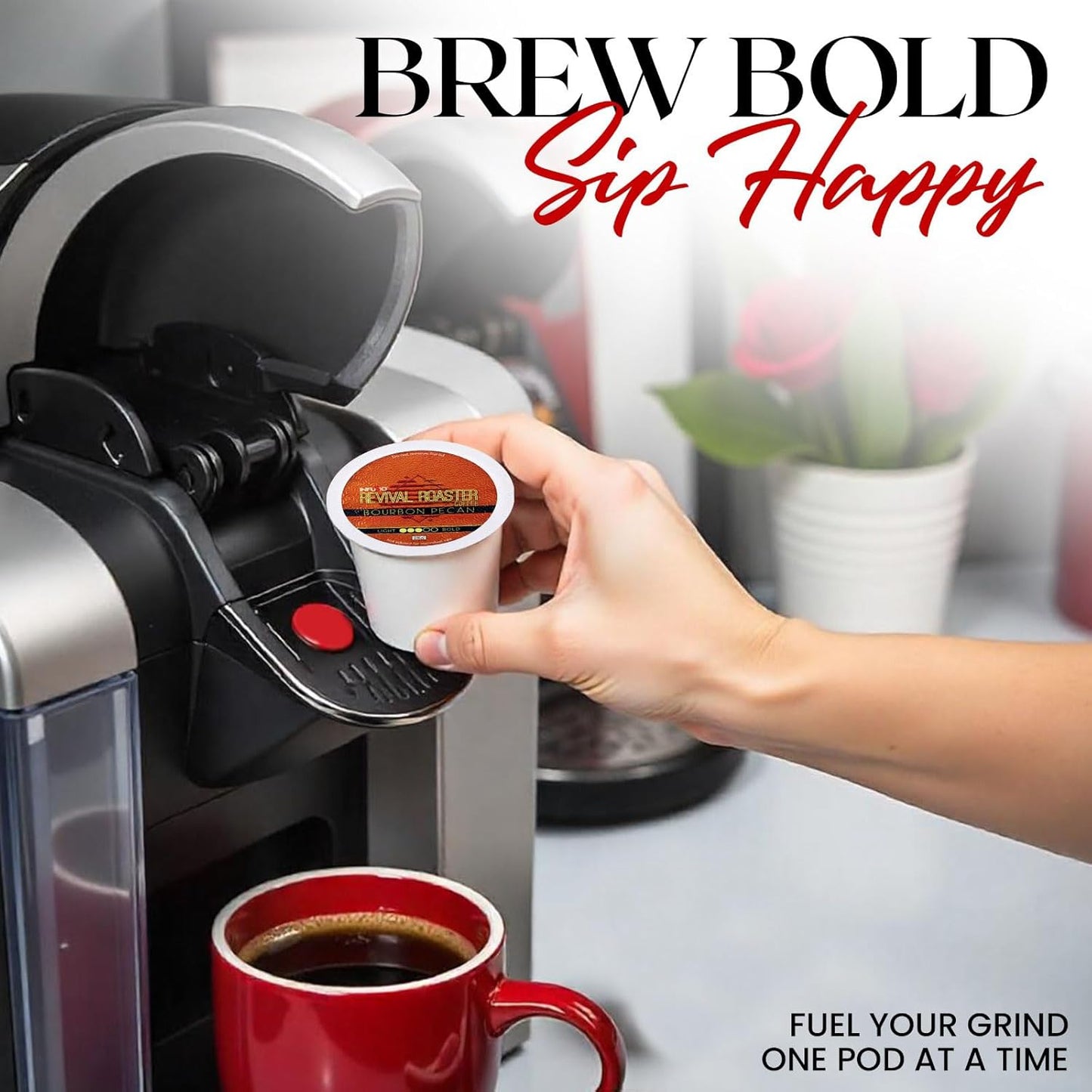 InfuSio Coffee Pods – 96 Count, Bourbon Pecan (Flavored Coffee) Single Serve Coffee Pods for Keurig K Cup® Brewers, Compatible with Keurig 2.0 Brewers