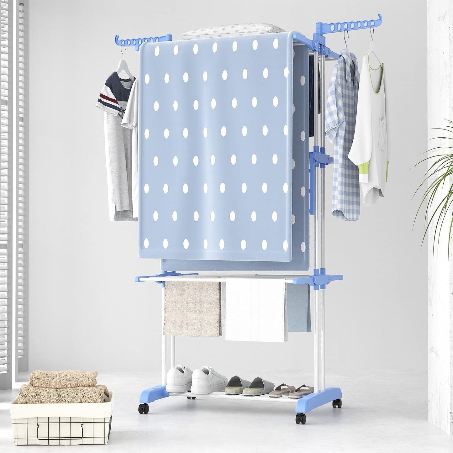 HOMIDEC Clothes Drying Rack, 4-Tier(67.7" H) Foldable Drying Rack Clothing