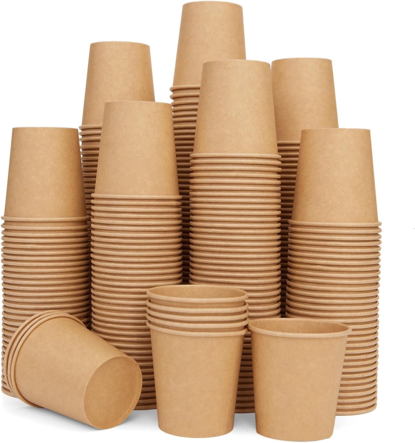 300 Pcs 6 oz Kraft Paper Cups - Disposable Paper Cups Hot Cold Beverage Drinking Cup for Coffee, Wat