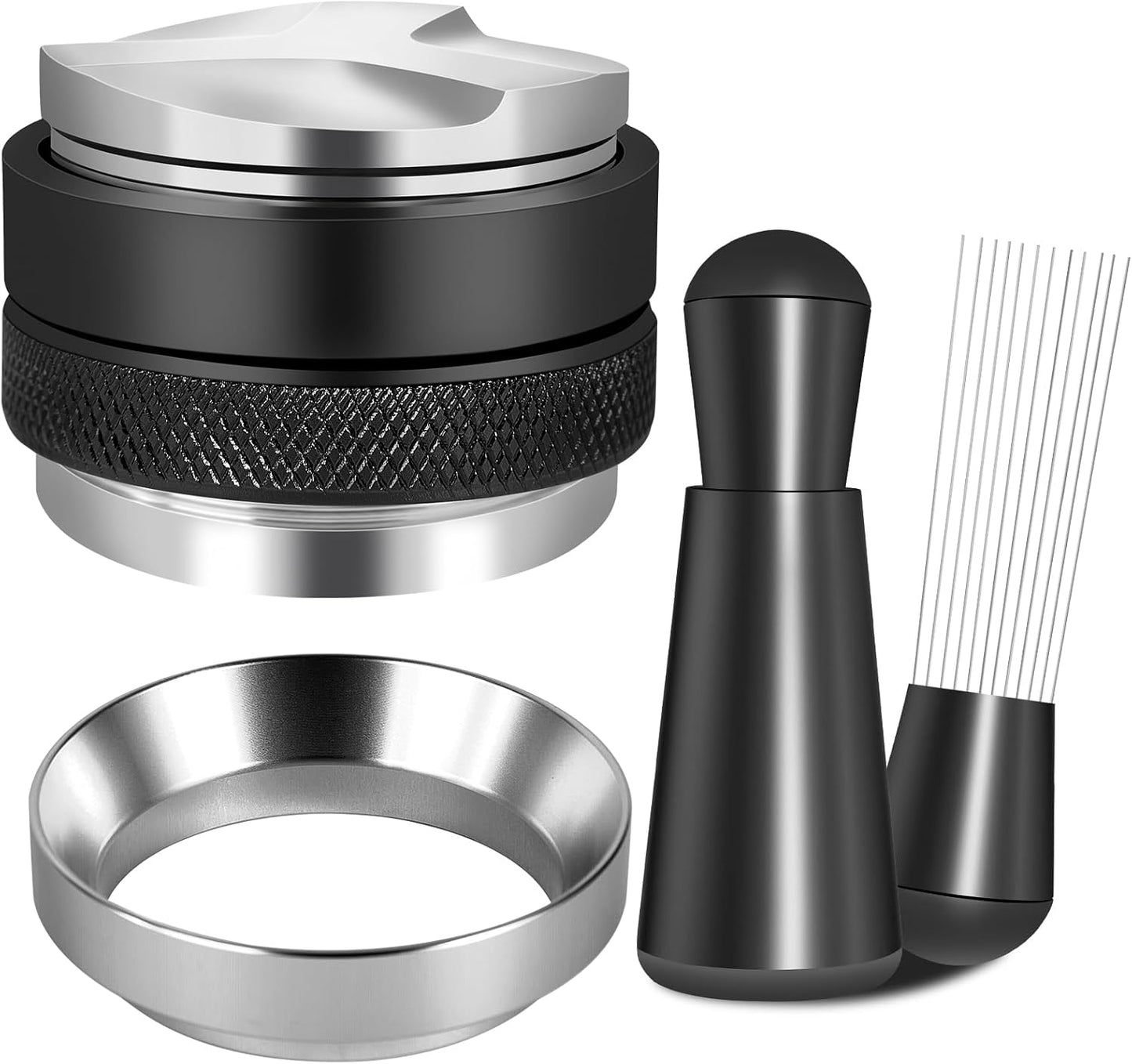 51mm Espresso Accessories Kit, Coffee Distributor and Tamper Leveler, WDT Tool and Dosing Funnel Set