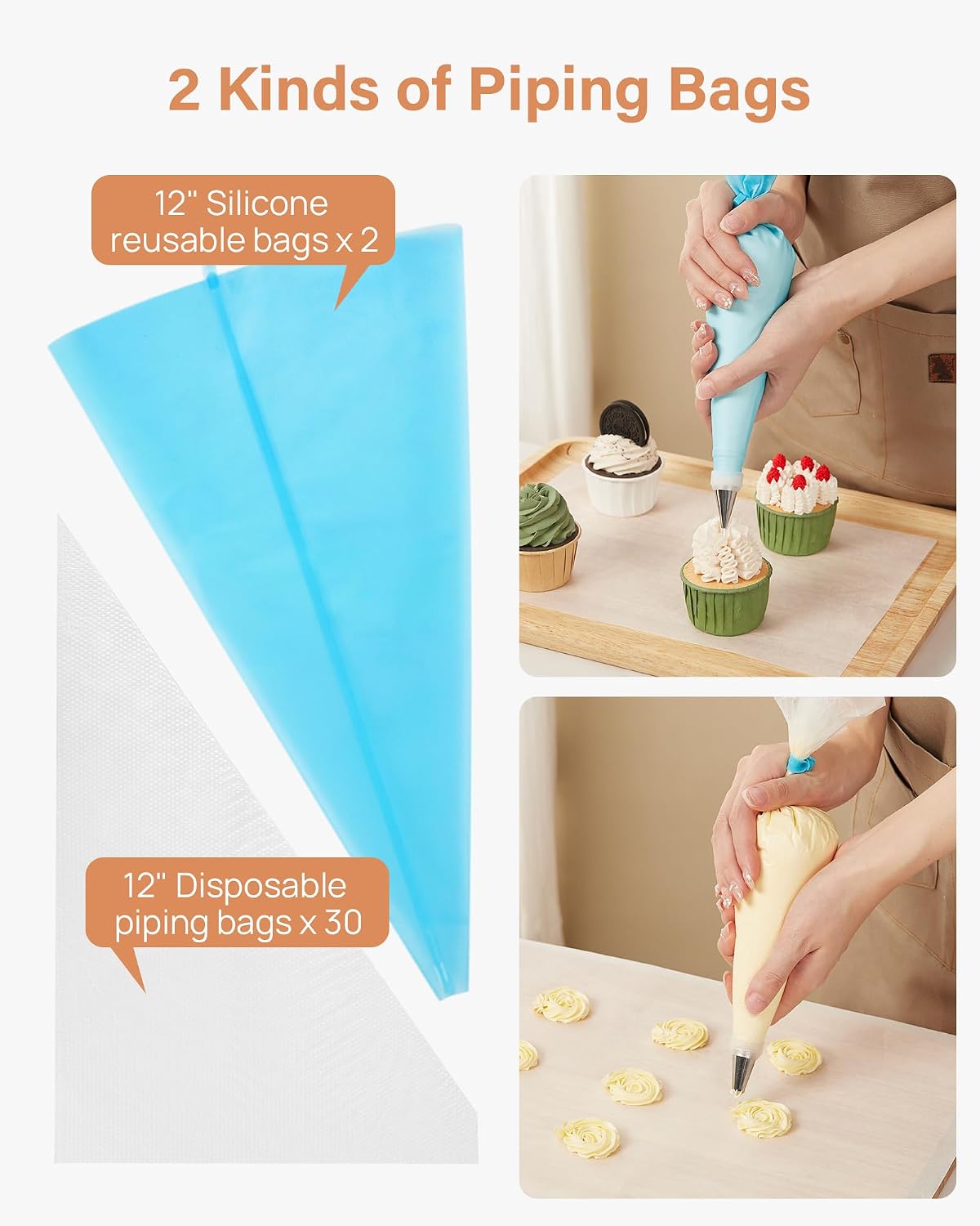 Kootek 96 Cake Decorating Kit Baking Supplies for Beginner & Professional | Cake Stand Turntable, 24 Icing Piping Tips, 30+2 Disposable Reusable Pastry Bag, Cake Leveler, Video Tutorial, Pattern Chart