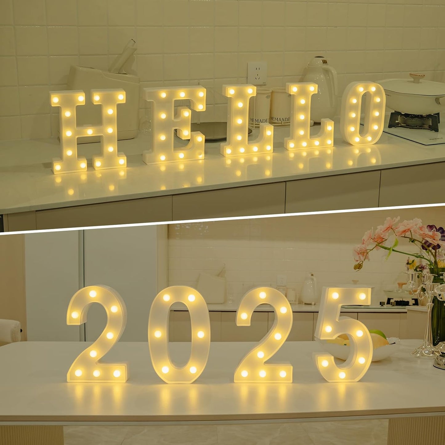 Foaky Marquee Light Up Number Sign, Plastic LED Lamp for Night Light, Wedding, Birthday Party, Christmas Home Bar Decoration(4)