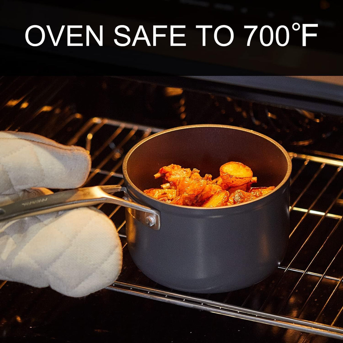 MSMK 2 Quart Saucepan with Lid, Burnt also Nonstick, PFOA Free Non-Toxic, Oven Safe to 700 ℉,Scratch-resistant, Induction Cooking Pot, for Induction, Ceramic and Gas Cooktops