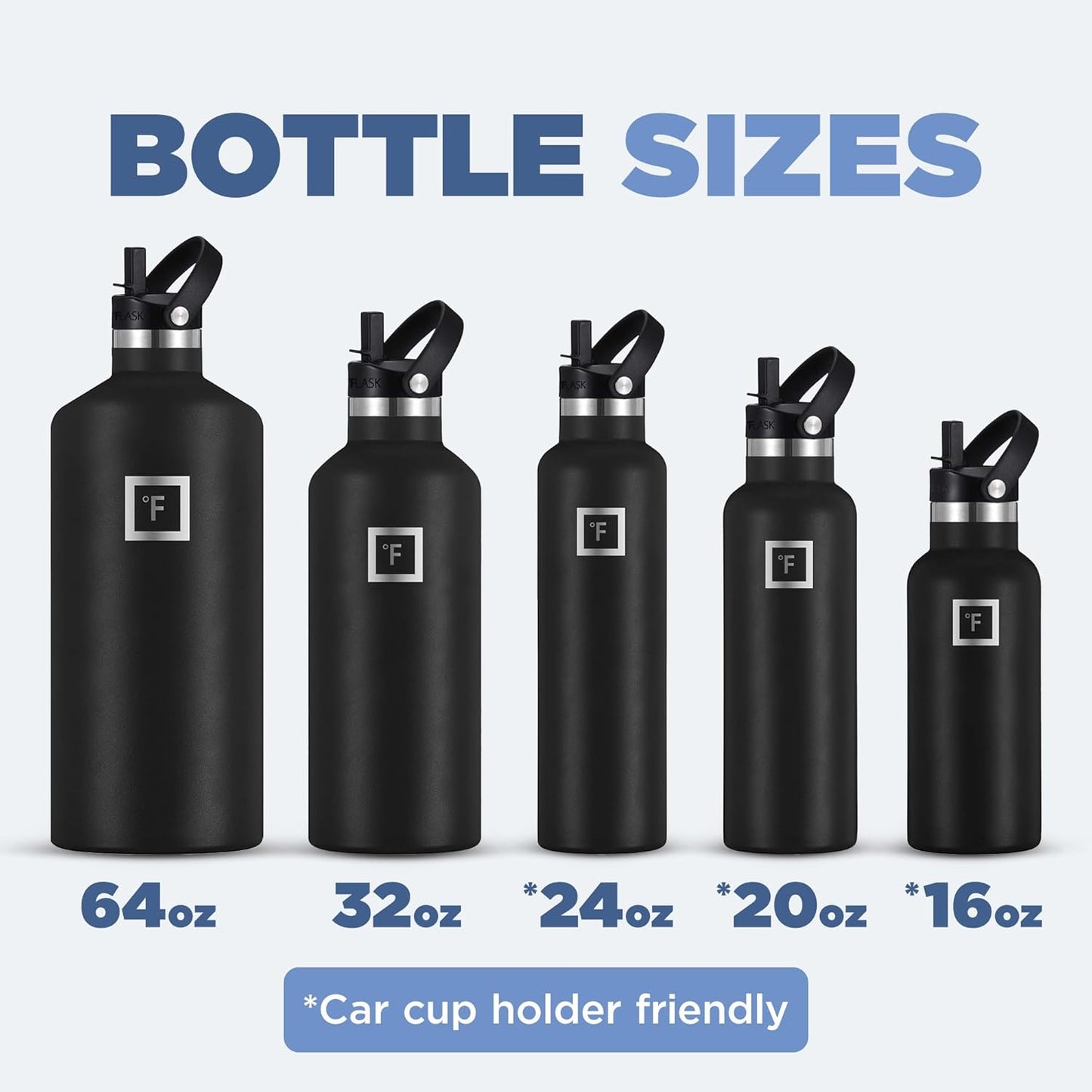 IRON °FLASK Camping & Hiking Hydration Canteens - 3 Lids (Narrow Straw Lid) Leak Proof Vacuum Insulated Stainless Steel - Hot & Cold Double Walled Sports Water Bottle - Blue Waves, 24 Oz