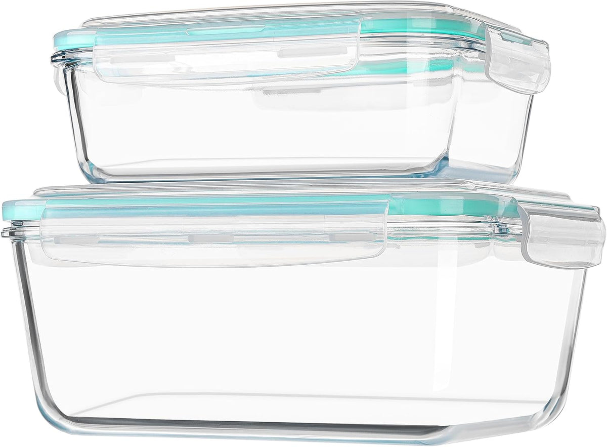 Vtopmart Large Glass Food Storage Containers with Lids, 122oz+50oz, 2 Pack