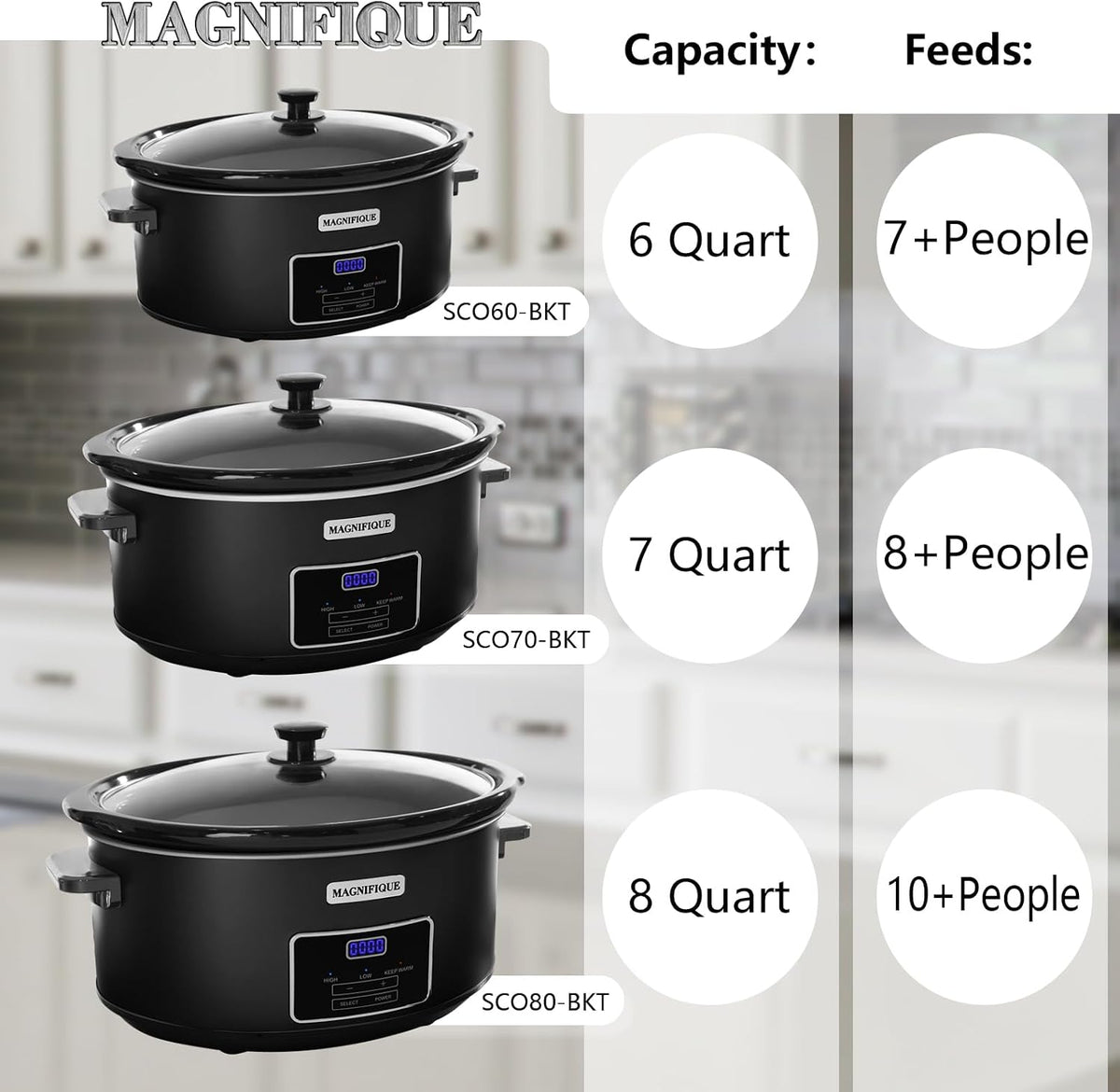 HOMECOOKIN 8 Quart Programmable Slow Cooker, Kitchen Appliances, Perfect Kitchen Small Appliance for Family Dinners, Black Stainless Steel