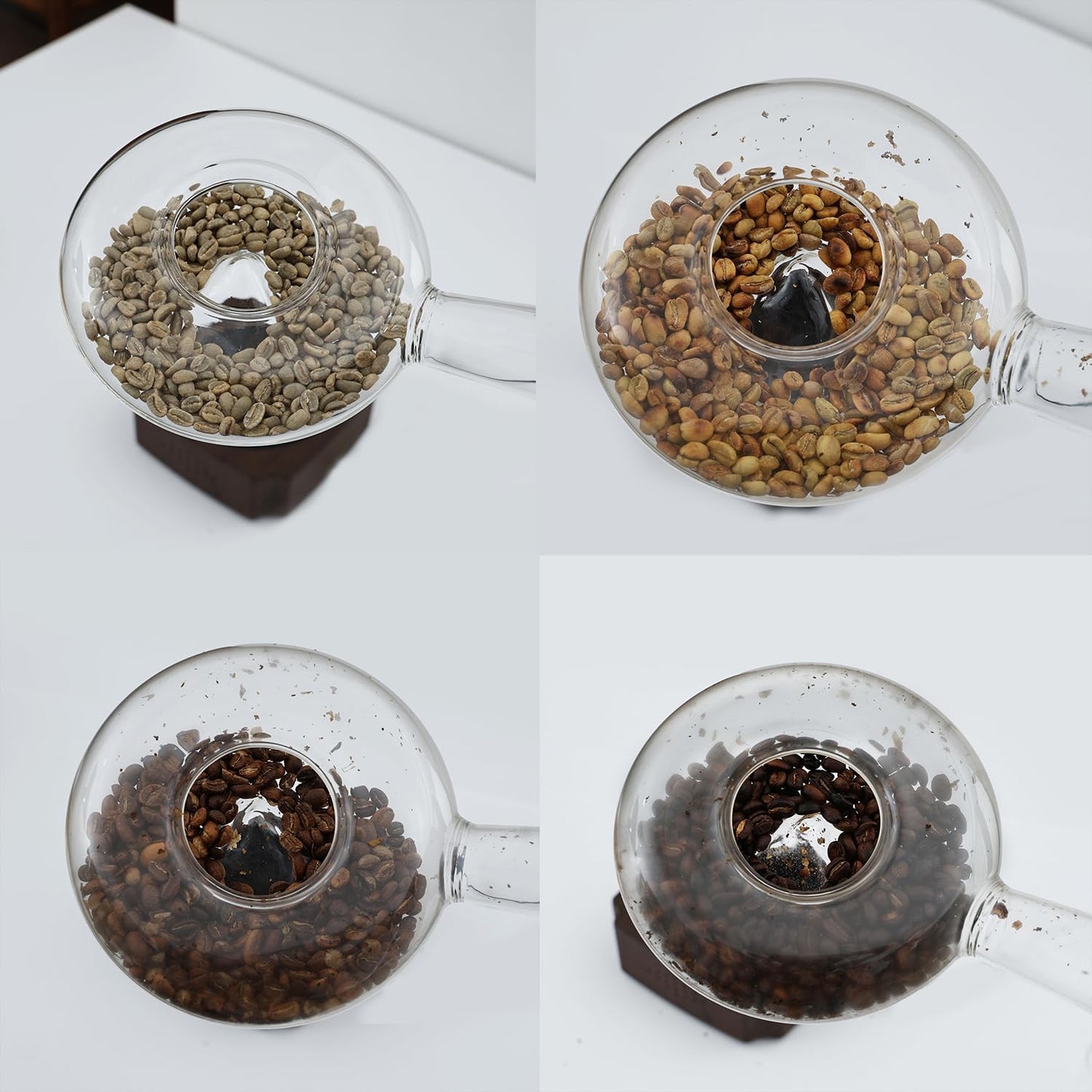 Portable Glass Coffee Bean Roaster, 11.81 * 5.91 * 3.54in | High borosilicate glass, Manual home coffee roasting kit, Suitable for small batch roasting of nuts and coffee beans