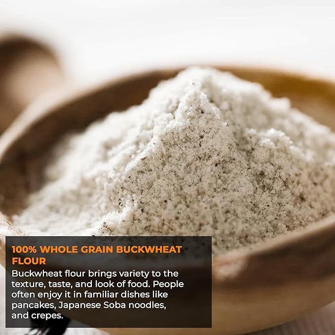 NY SPICE SHOP Buckwheat Flour - Kuttu Ka Atta - Finely Ground Raw Buckwheat Groats, Natural Fiber Source with High Protien Source, Diet Friendly – 1 Pound