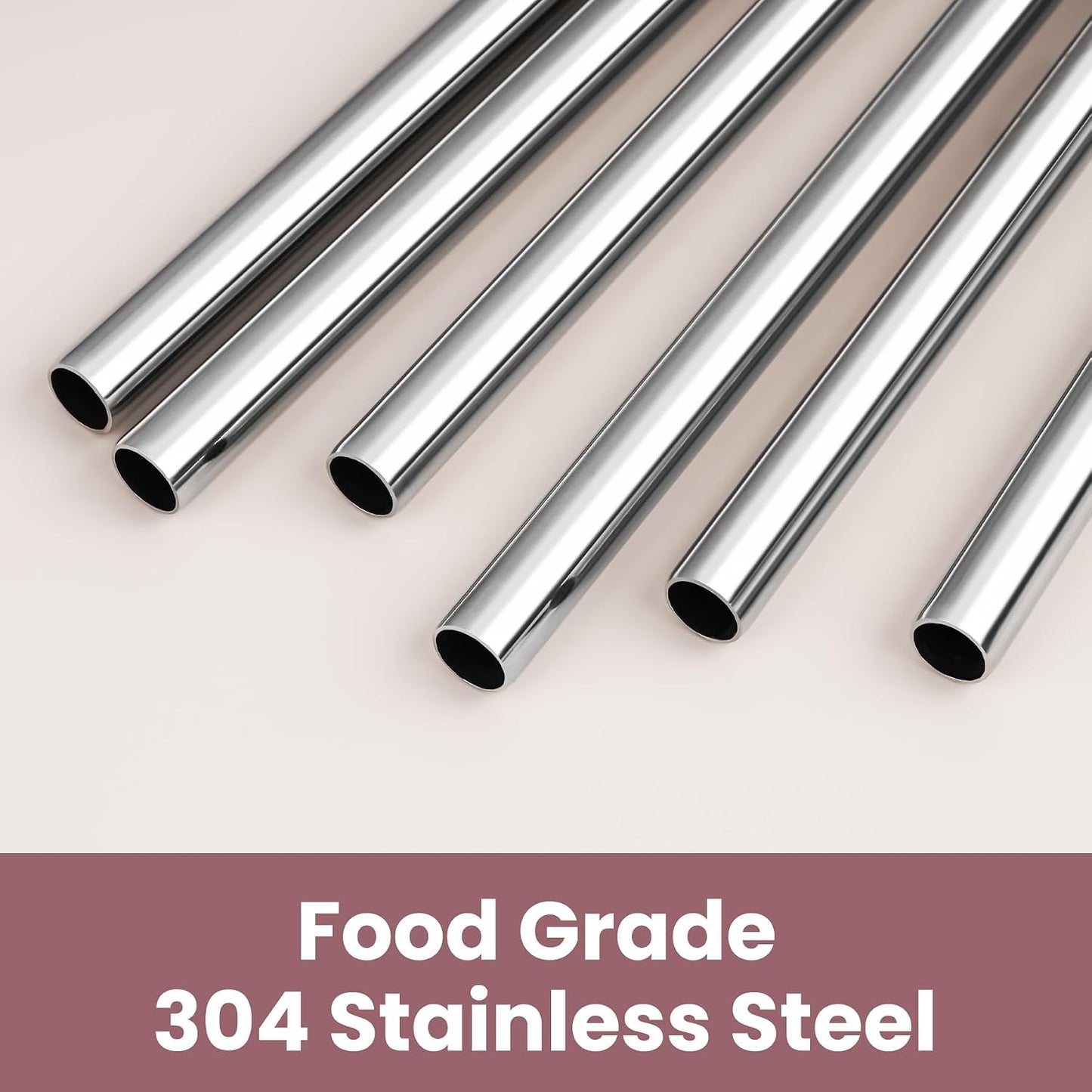 Tomorotec 6-Pack Metal Straws with Silicone Tip Fit for Stanley 14-40oz Cup