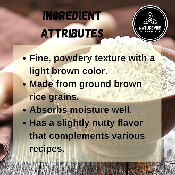 Naturevibe Botanicals Brown Rice Flour 5 lb | Whole Grain Gluten-Free Flour | Finely Ground, Non-GMO | Ideal for Baking, Rotis, Breads, Baby Food, Thickening & Healthy Recipes 80 Ounces