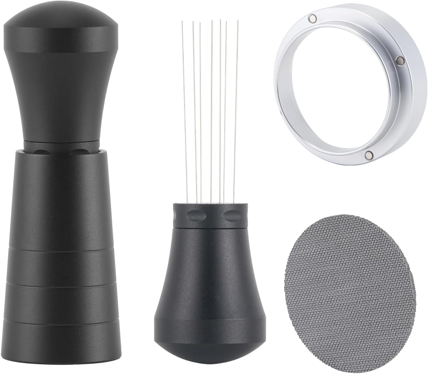 58mm WDT Tool Espresso Accessories Kit,GdHaHSP Dosing Funnel and Puck Screen Set,Espresso Stirrer Di