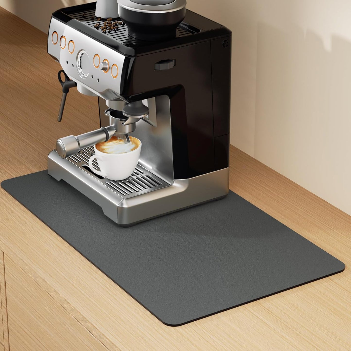 Coffee Mat Hide Stain Rubber, Coffee Bar Accessories Fit Under Espresso Machine CoffeeMaker Coffeepo
