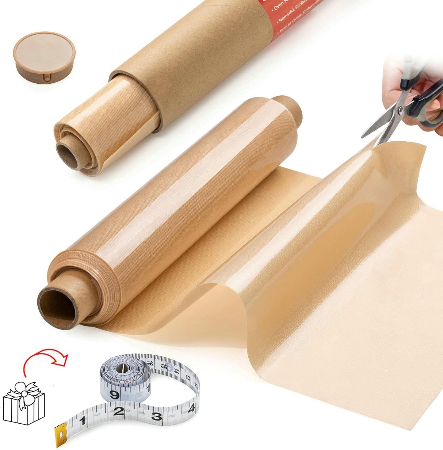 Silicone Baking Mat Roll -12IN x 10FT Non Stick Heat Resistant Food Grade Baking Mats, No Slip Reusa