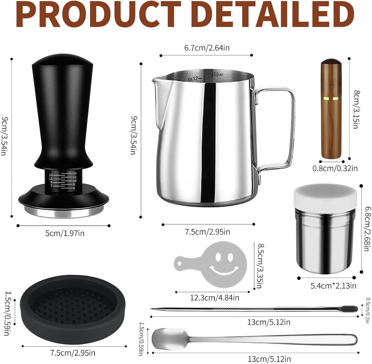 23Pcs Espresso Machine Accessories Set, 51mm Coffee Espresso Tamper Kit