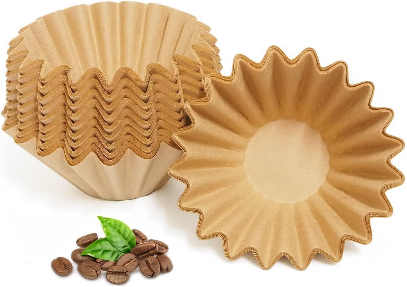 1-2 Cup Brown Coffee Filters, 100 Count Unbleached Basket Coffee Filter Paper for Miniature Mr Coffe