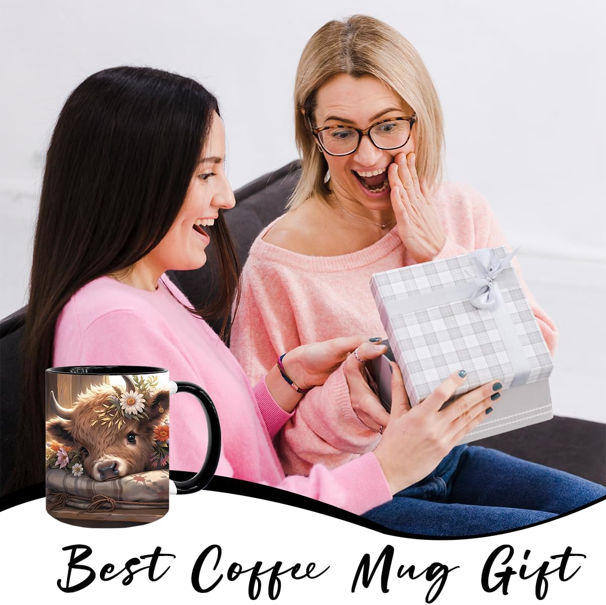 Highland Cow Gifts for Woman, Highland Cow Coffee Mug, Cow Iced Coffee Cup, Western Cows Gifts, Cow Gifts Set for Women Cow Lovers, Cows Drinking cup,11oz Mug