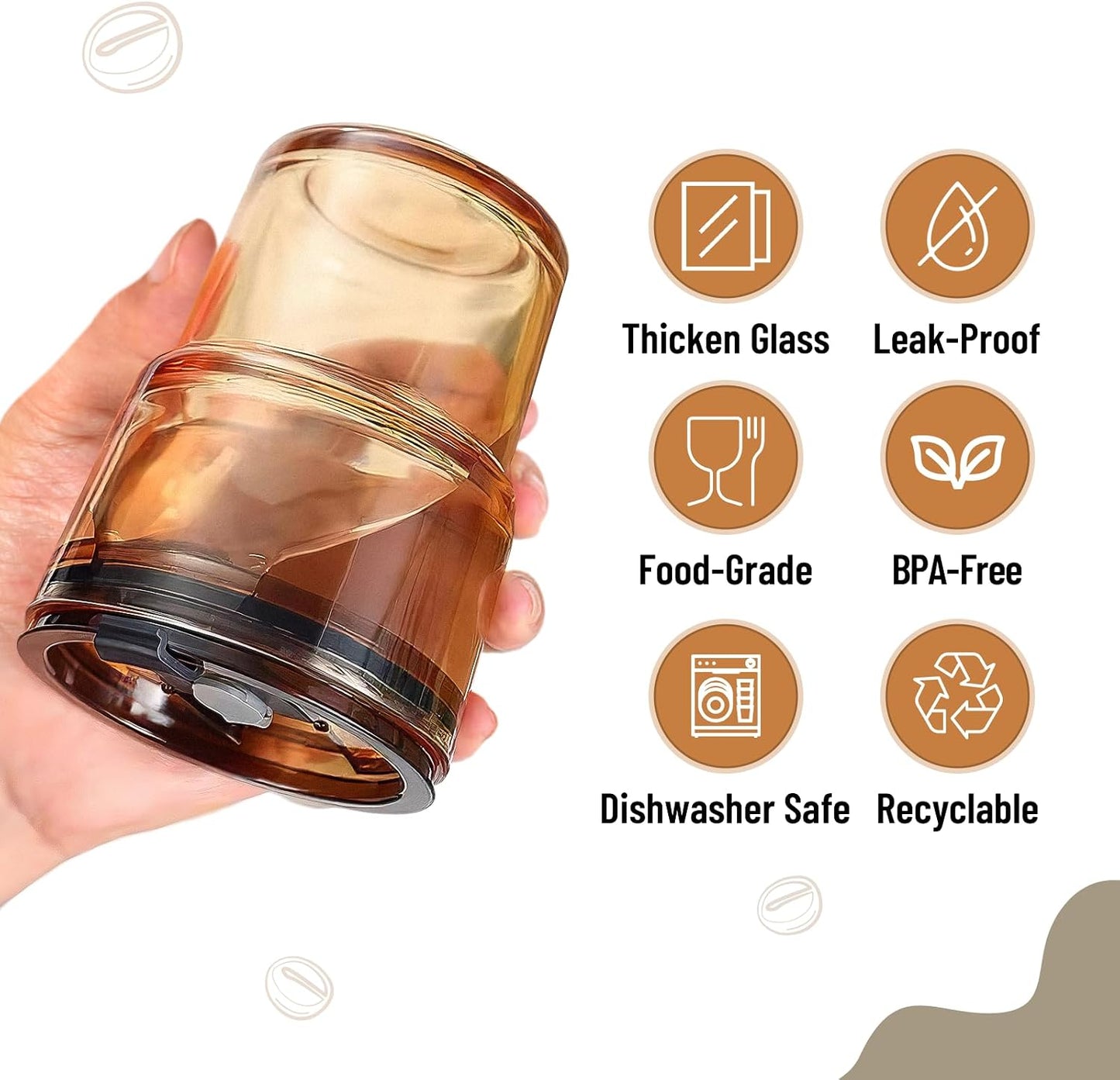 13 oz Glass Tumbler with Glass Straw and Lid