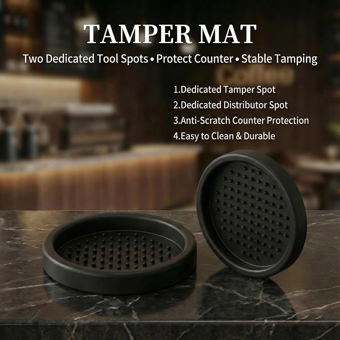 Barista Espresso Tamper 53.3/54mm, Spring Loaded Flat Base Tamper Kit | 4-Blade Coffee Distributor & 316 Stainless Steel Puck Screen