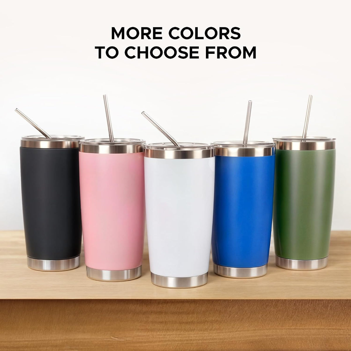 OMTech 20oz Tumbler Bulk, 6 pcs Stainless Steel Insulated Mug, Pink | with Lid & Straw | Double Wall Vacuum | for Hot & Cold Drinks | Travel Coffee Mug | for Laser Engravers