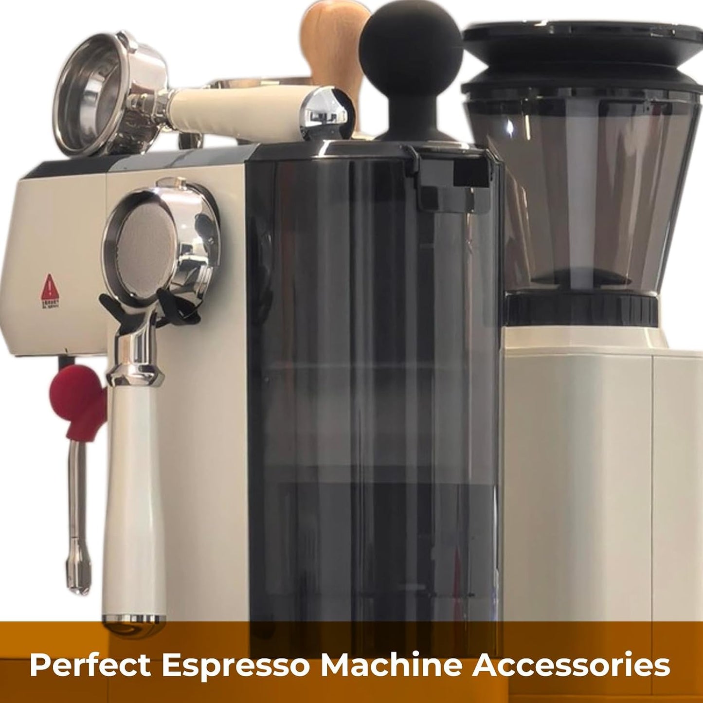 Magnetic Portafilter Holder for Espresso Machine & Metal Wall Surface | Coffee Tamper Organizer Rack, Powerful Magnet, Compatible with Breville, 51mm 53mm 58mm Portafilters, 2 Pack, Black