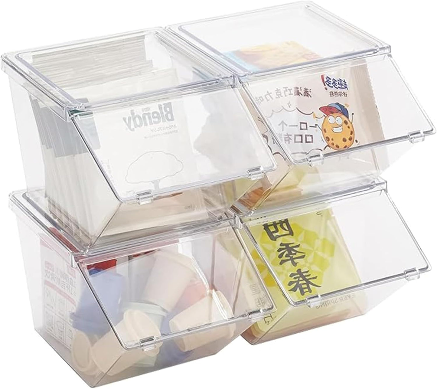 Roninkier 4 pack Coffee Pod Holder Tea Bag Organizer, Large Capacity Stackable Coffee Bar Accessorie