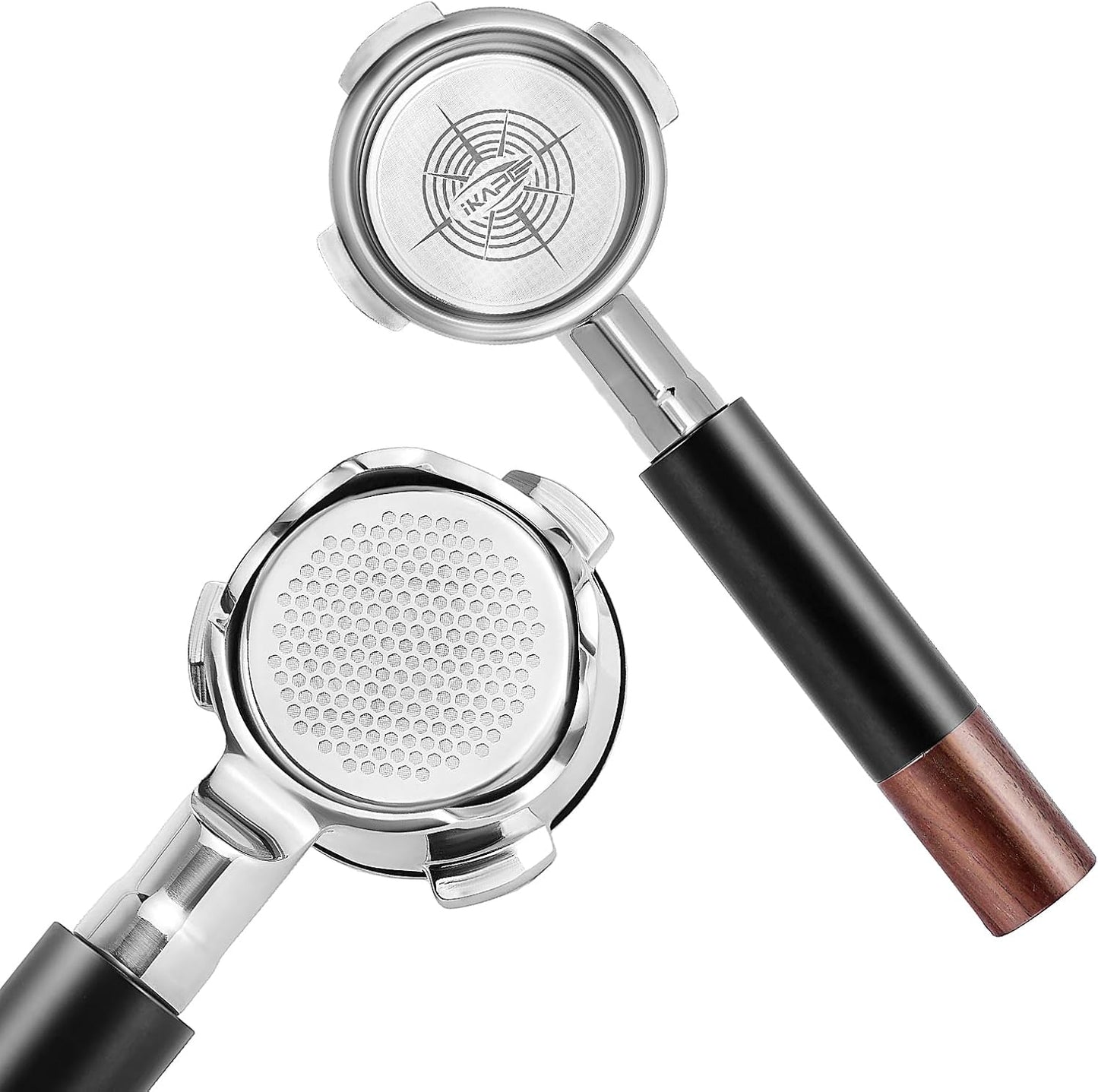 IKAPE 54MM Bottomless Naked Portafilter Black, Suitable for 54MM Breville Barista Series BES870/880
