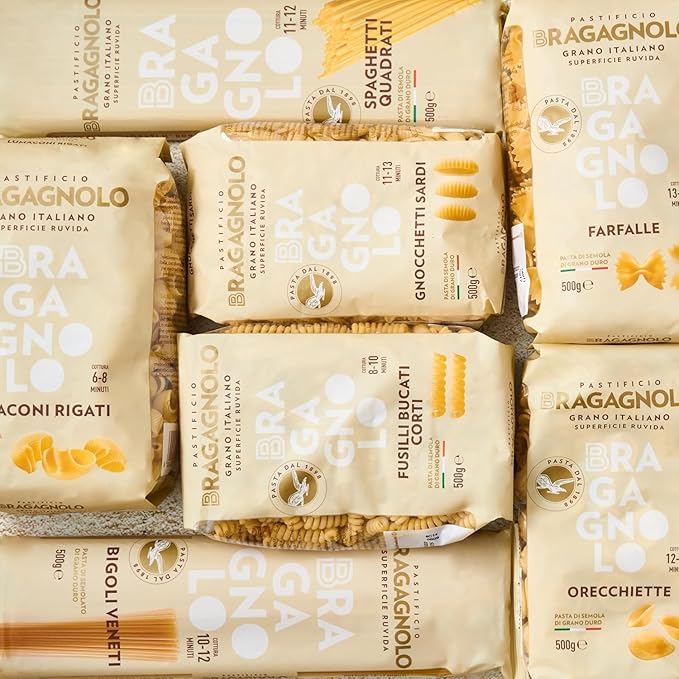 Pastificio Bragagnolo, Spaghettoni 805 Bronze-Drawn, 100% Italian Pasta, Made with Durum Wheat Semolina Flour, Non GMO (1 Pound Bag)