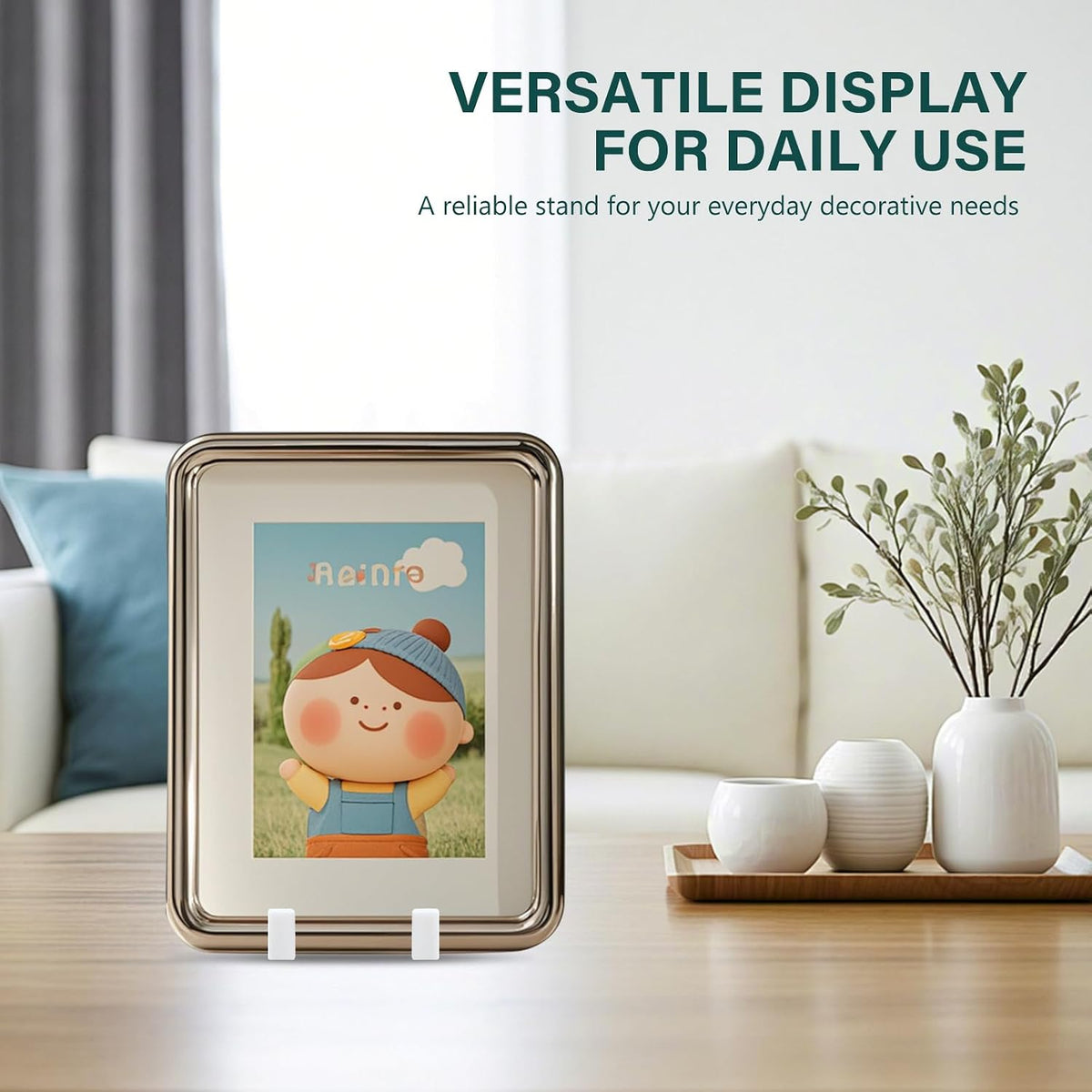 Artliving Plate Stands for Display - Plastic Easel Stand Plate Holder Display Stand Picture Frame Stand for Pictures | Photo|Decorative Plate |Dish | Tabletop Art - 6 inch-White
